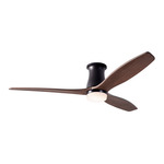 Arbor DC Flush Ceiling Fan - Dark Bronze / Mahogany