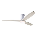 Arbor DC Flush Ceiling Fan - Gloss White / Whitewash