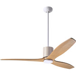 LeatherLuxe DC Ceiling Fan - Gloss White / Ivory / Maple