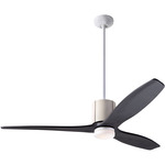 LeatherLuxe DC Ceiling Fan - Gloss White / Ivory / Ebony