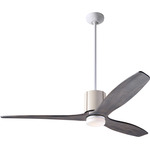 LeatherLuxe DC Ceiling Fan - Gloss White / Ivory / Graywash