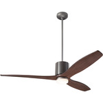 LeatherLuxe DC Ceiling Fan - Graphite / Gray / Mahogany