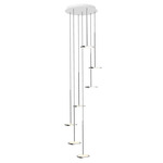 Sky Solo Multi-Light Pendant - White / Polished Aluminum