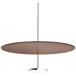 Sky Dome Pendant - Polished Aluminum / Walnut