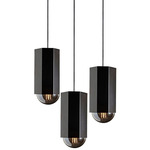 Hex Multi Light Chandelier - Black