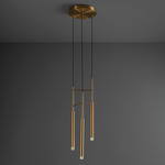 Candle Round Pendant - Matte Gold / Transparent