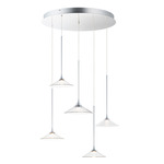 Cono Multi-Light Pendant - Polished Chrome / Clear