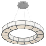 Carlyle Metro Chandelier - Beige Silver / White