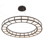 Carlyle Metro Chandelier - Flat Bronze / White