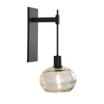 Coppa Tempo Wall Sconce - Matte Black / Optic Amber