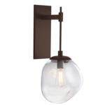 Aster Tempo Wall Sconce - Flat Bronze / Clear