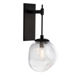 Aster Tempo Wall Sconce - Matte Black / Clear
