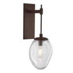 Meteo Tempo Wall Sconce - Flat Bronze / Clear