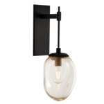 Meteo Tempo Wall Sconce - Matte Black / Amber