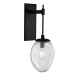 Meteo Tempo Wall Sconce - Matte Black / Clear
