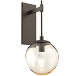 Aster Gem Tempo Wall Sconce - Flat Bronze / Amber Geo