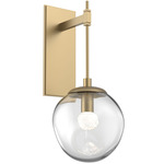 Aster Gem Tempo Wall Sconce - Gilded Brass / Clear Floret