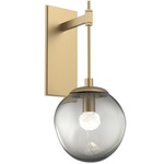 Aster Gem Tempo Wall Sconce - Gilded Brass / Smoke Floret