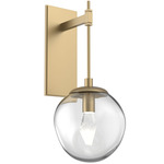 Aster Gem Tempo Wall Sconce - Gilded Brass / Clear Geo