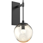 Aster Gem Tempo Wall Sconce - Matte Black / Amber Floret