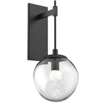 Aster Gem Tempo Wall Sconce - Matte Black / Clear Floret