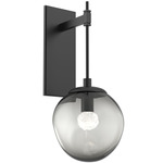 Aster Gem Tempo Wall Sconce - Matte Black / Smoke Floret