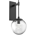 Aster Gem Tempo Wall Sconce - Matte Black / Clear Zircon