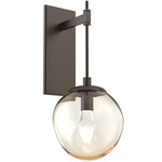 Aster Gem Tempo Wall Sconce - Flat Bronze / Amber Geo