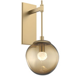 Aster Gem Tempo Wall Sconce - Gilded Brass / Bronze Floret