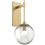Aster Gem Tempo Wall Sconce - Gilded Brass / Clear Floret