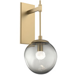 Aster Gem Tempo Wall Sconce - Gilded Brass / Smoke Floret