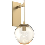 Aster Gem Tempo Wall Sconce - Gilded Brass / Amber Zircon