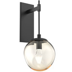 Aster Gem Tempo Wall Sconce - Matte Black / Amber Geo