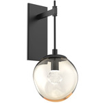 Aster Gem Tempo Wall Sconce - Matte Black / Amber Zircon