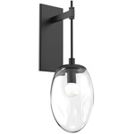 Meteo Gem Tempo Wall Sconce - Matte Black / Clear Floret