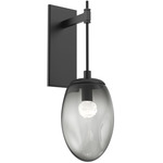 Meteo Gem Tempo Wall Sconce - Matte Black / Smoke Floret