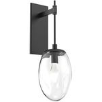 Meteo Gem Tempo Wall Sconce - Matte Black / Clear Geo