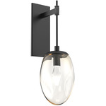 Meteo Gem Tempo Wall Sconce - Matte Black / Amber Geo