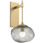 Nova Gem Tempo Wall Sconce - Gilded Brass / Smoke Floret