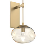 Nova Gem Tempo Wall Sconce - Gilded Brass / Amber Geo