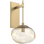 Nova Gem Tempo Wall Sconce - Gilded Brass / Amber Zircon