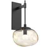 Nova Gem Tempo Wall Sconce - Matte Black / Amber Floret