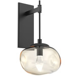 Nova Gem Tempo Wall Sconce - Matte Black / Amber Geo