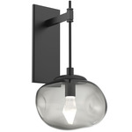 Nova Gem Tempo Wall Sconce - Matte Black / Smoke Geo