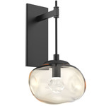 Nova Gem Tempo Wall Sconce - Matte Black / Amber Zircon