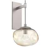 Nova Gem Tempo Wall Sconce - Beige Silver / Amber Zircon