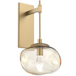 Nova Gem Tempo Wall Sconce - Gilded Brass / Amber Geo