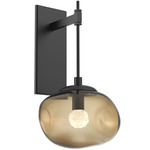 Nova Gem Tempo Wall Sconce - Matte Black / Bronze Floret