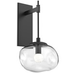 Nova Gem Tempo Wall Sconce - Matte Black / Clear Floret