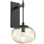 Nova Gem Tempo Wall Sconce - Matte Black / Amber Geo